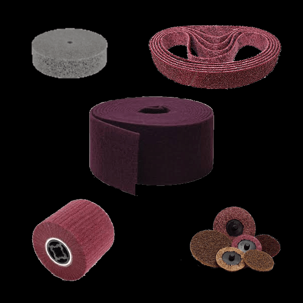 non-woven abrasive overview | nw roll, nw pad, nw disc, quick-change disc, strip disc, nw belt, nw wheel